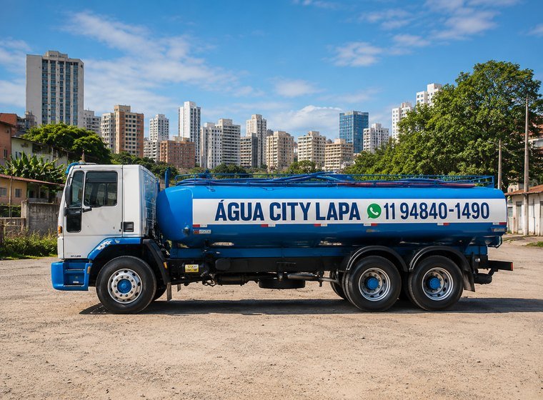 Caminhão pipa em área urbana de São Paulo
