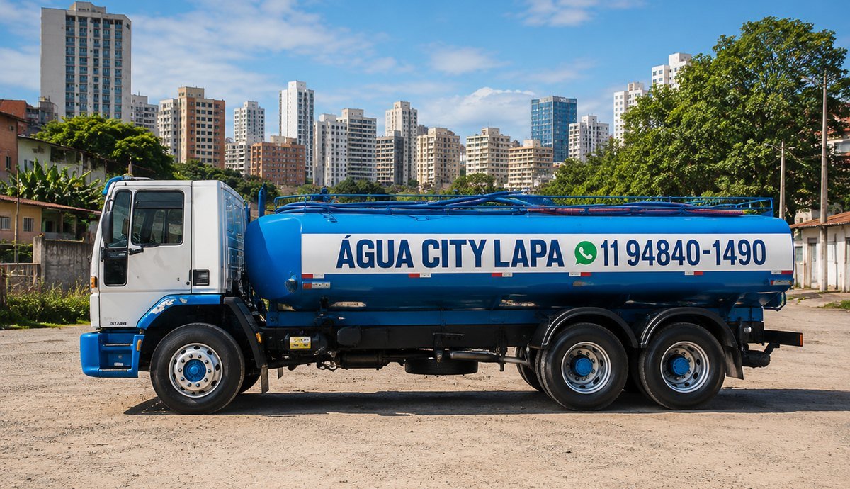 Caminhão tanque da Água City Lapa em São Paulo